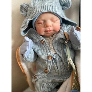 🆕18inch Soft Cloth Body Newborn Baby Dolls Poseable Limbs Sleeping Doll Girl